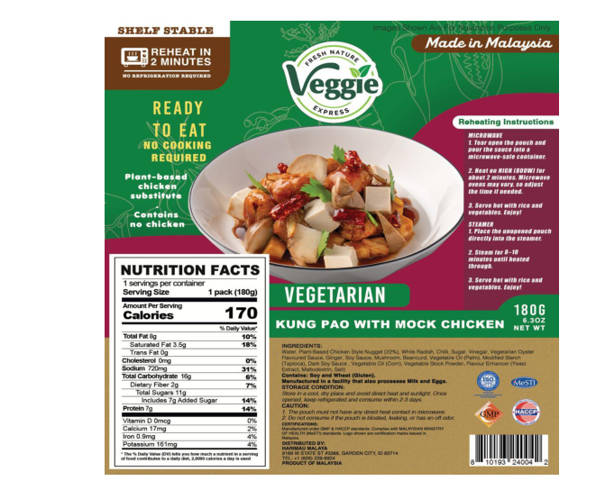 Vegetarian Kung Pao with Mock Chicken